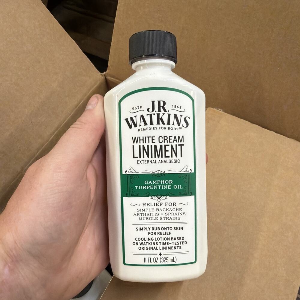 Qty. 1 -J.R. Watkins White Cream Liniment - 11 Oz Bottle